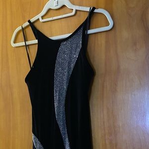 Long velvet open back gown